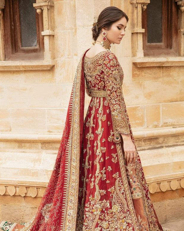 Traditional Lehenga Kameez Red Bridal Dress Pakistani Online