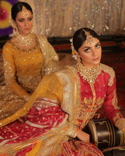 Traditional Long Jacket Lehenga Pink Pakistani Bridal Dress
