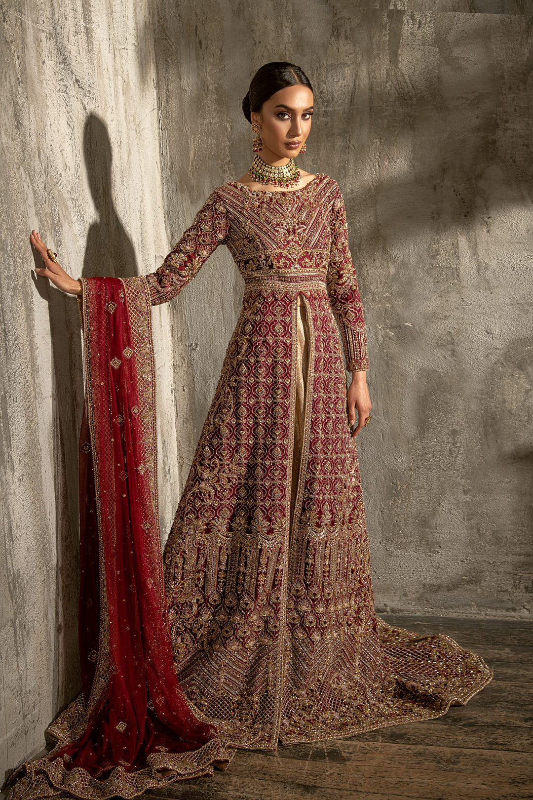 red maxi dress pakistani Red Maxi Pakistani Dress