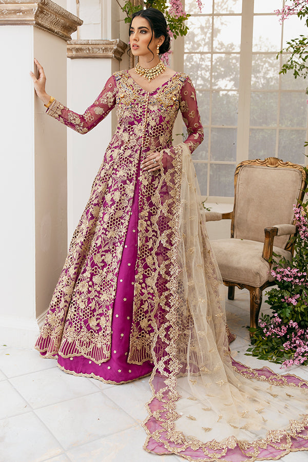 Royal Maxi Lehenga Purple Bridal Dress Pakistani Online Nameera by Farooq Royal Maxi Lehenga Purple Bridal Dress Pakistani Online Nameera by Farooq