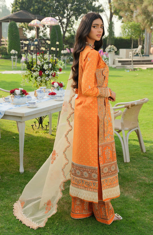 orange dress pakistani Pakistani Dress Modern Muslimah Silk Orange Pakistani Straight Cut Trouser Suit LSTV114762