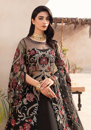 Traditional Pakistani Black Gown Embroidered Lehenga Party Dress 2023