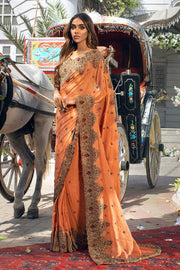 Traditional Pakistani Bridal Chiffon Saree Dress
