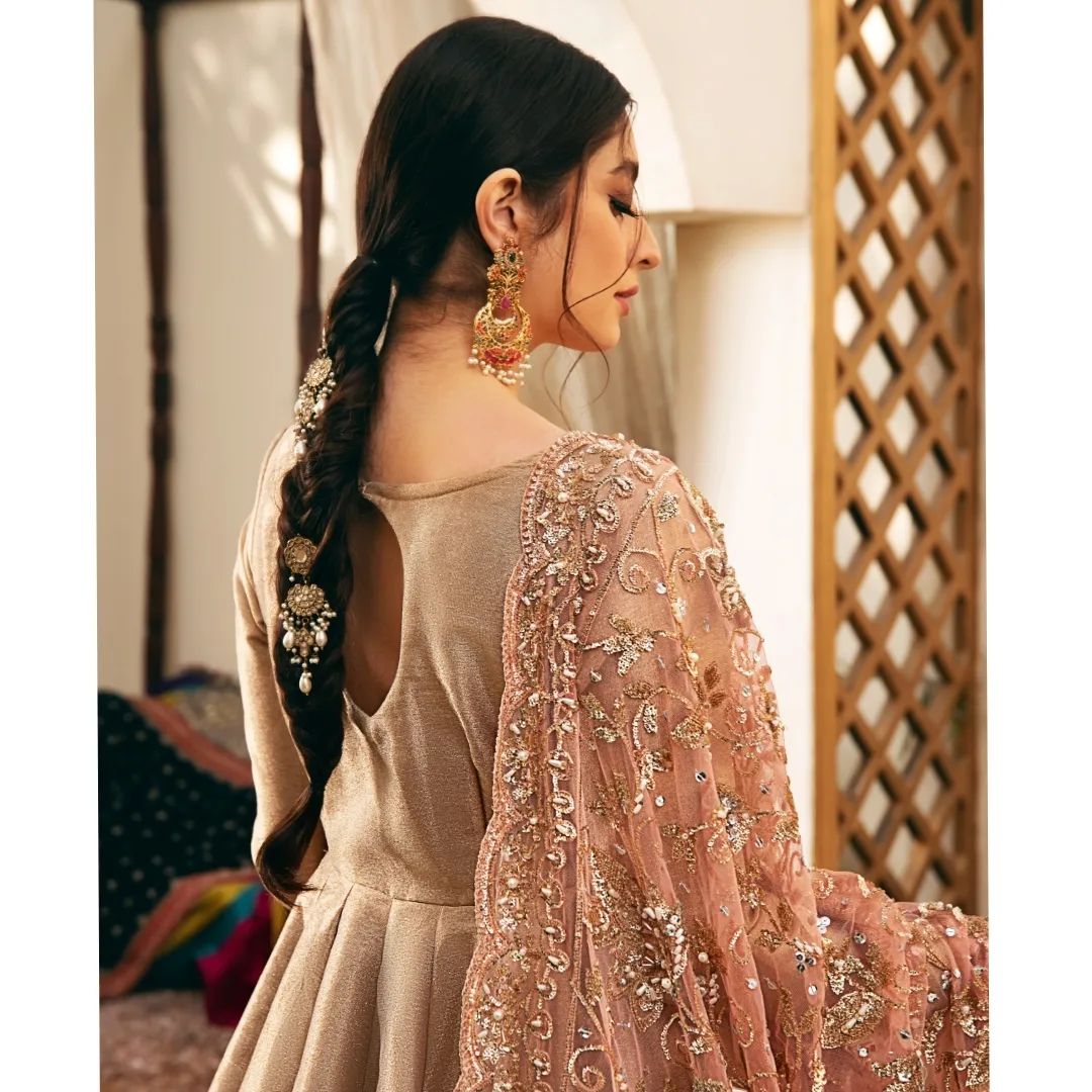 Elegant Pakistani Bridal Frock with Lehenga & Dupatta