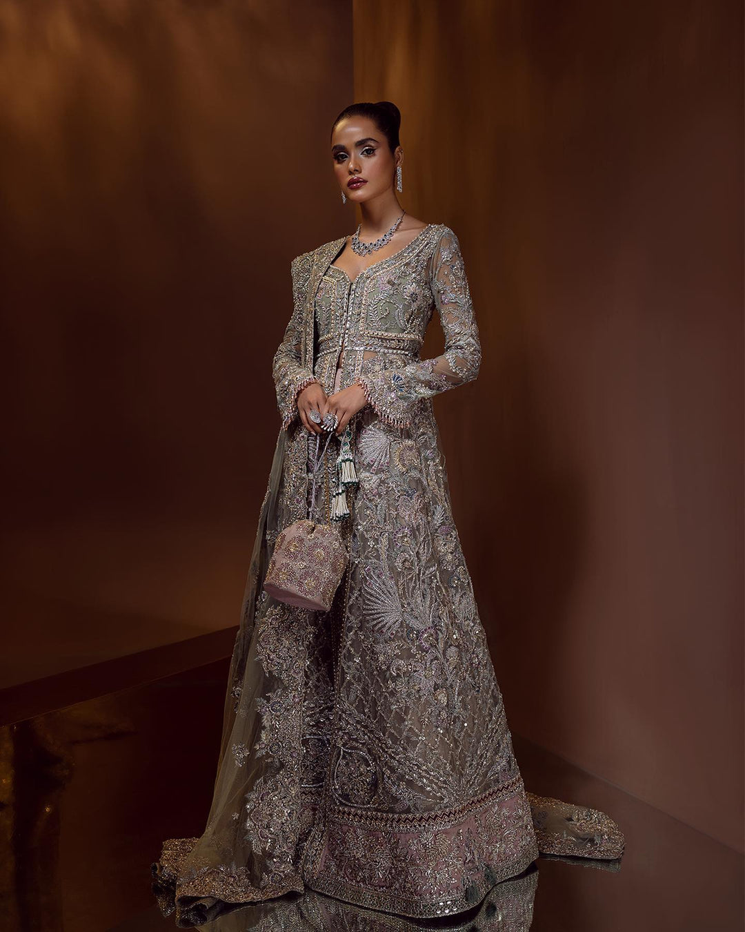 Luxury Pakistani Bridal Dresses - Traditional Lehenga Gown