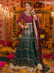 Traditional Pakistani Bridal Lehenga Choli Dupatta Dress