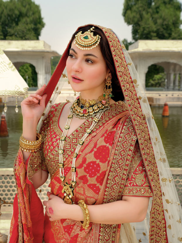 Traditional Pakistani Bridal Lehenga Choli with Dupatta Online