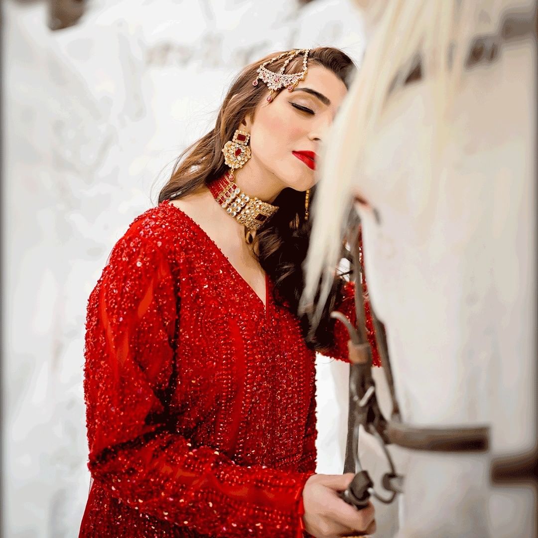 Traditional Pakistani Bridal Red Lehenga Kameez Dress