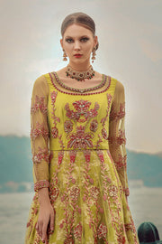 Traditional Pakistani Green Dress in Lehenga Pishwas Style