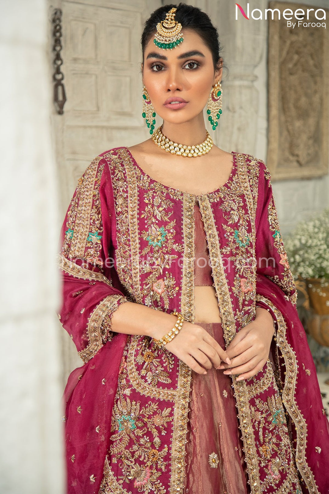Traditional Pakistani Jacket Lehenga Choli Dupatta Dress