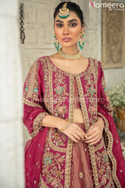 Traditional Pakistani Jacket Lehenga Choli Dupatta Dress