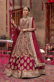Traditional Pakistani Red Bridal Maxi Dress
