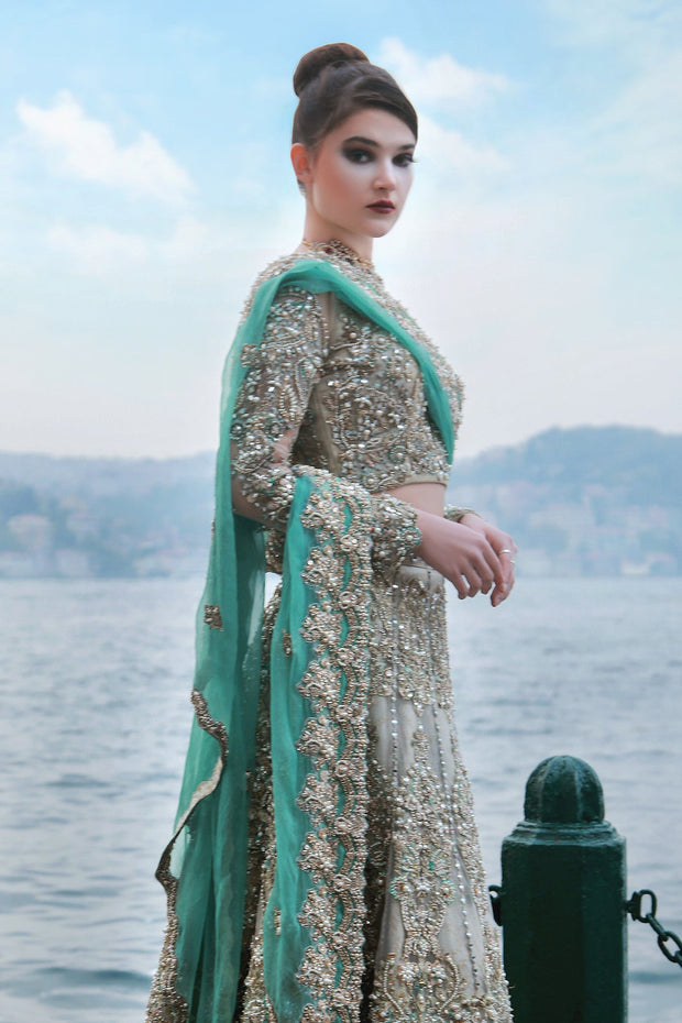 Traditional Pakistani Walima Lehenga Choli Dupatta Dress