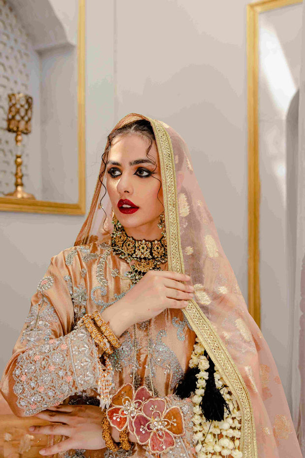 Traditional Pakistani Wedding Dress in Kameez Trouser Style