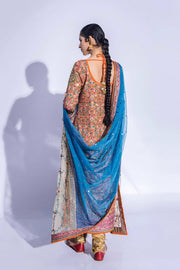 Traditional Pakistani Wedding Dress in Long Kameez Churidar Style