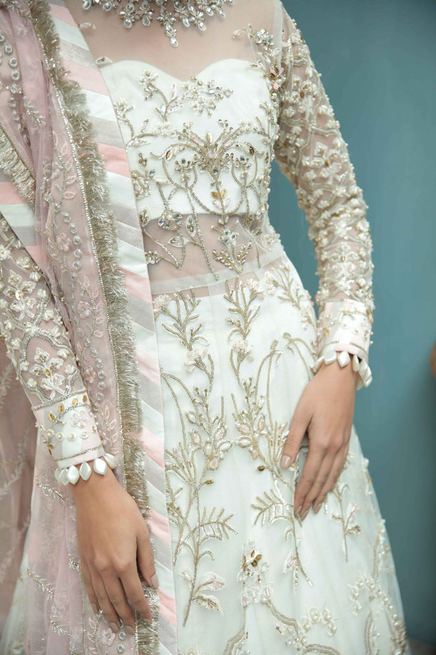 Traditional Pakistani Wedding Dress in Pishwas Frock Trousers Style