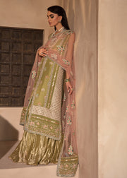 Traditional Pakistani Wedding Gown In Sharara Style 2023