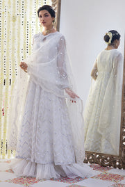 Traditional Pakistani White Nikkah Dress for Bride