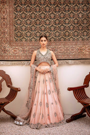 Traditional Pink Lehenga Bridal with Choli Dress