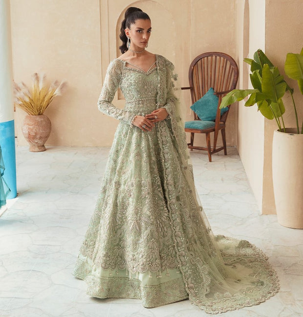 Traditional Pishwas Frock with Lehenga for Wedding