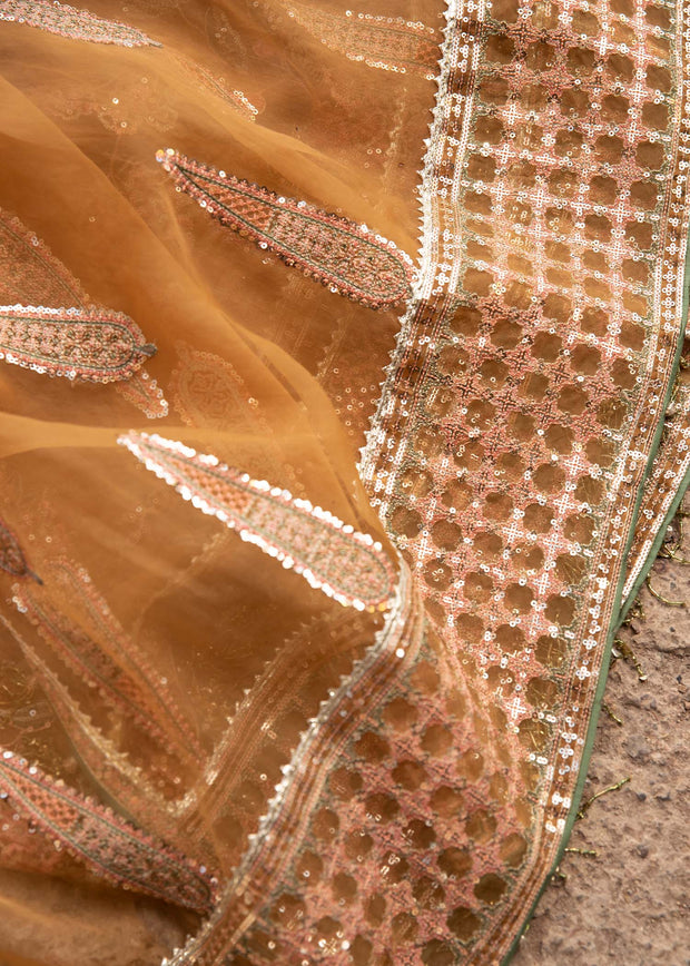 Traditional Pishwas Frock with Sharara Dupatta
