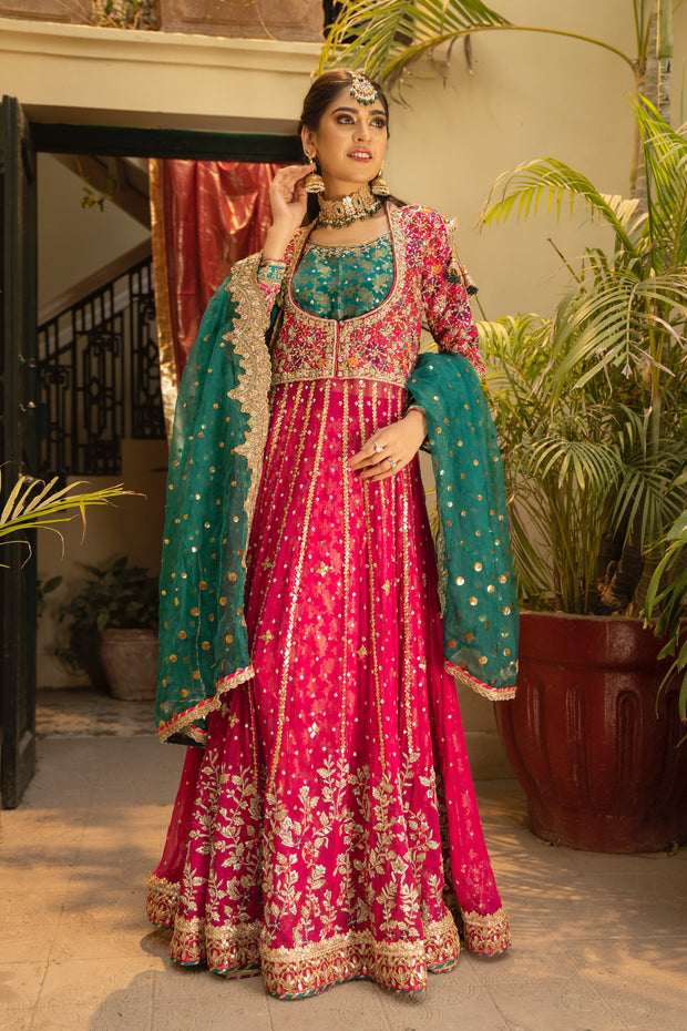 Traditional Pishwas Lehenga Pakistani Bridal Dress