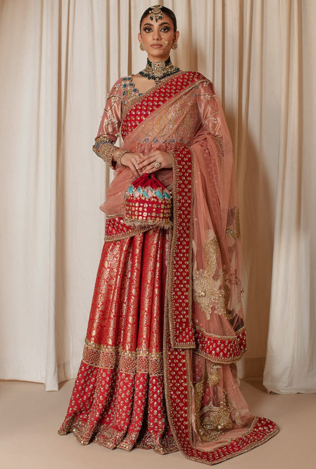 Traditional Pishwas and Dupatta Pakistani Bridal Dress