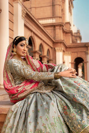 Traditional Raw Silk Gharara Kameez Pakistani Bridal Dress