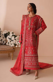 Traditional Red Dress Pakistani in Kameez Trouser Style