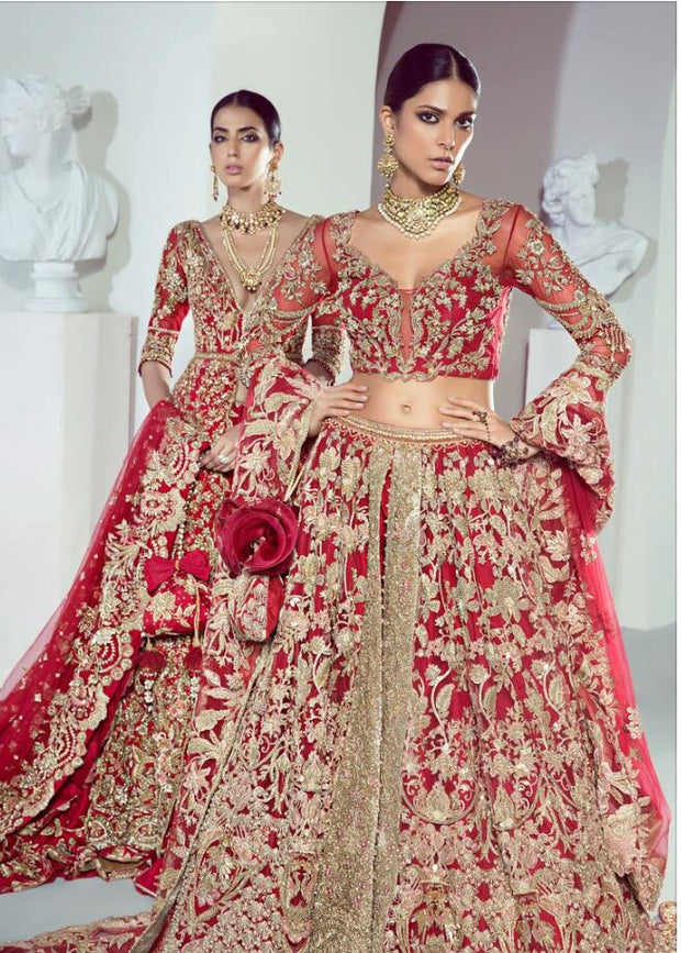 Traditional Red Lehnga Choli for Wedding 