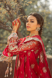Traditional Red Organza Gharara Kameez Dupatta Pakistani Eid Dress