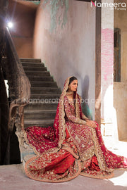Traditional Red Pakistani Bridal Gharara