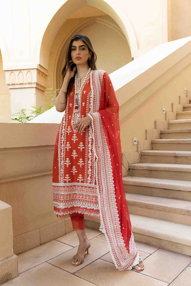 Traditional Red Salwar Kameez for Pakistani Eid Dress