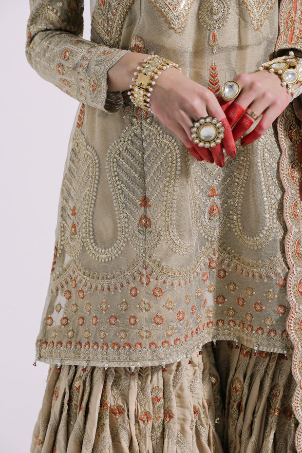 Traditional Rust Orange Sharara