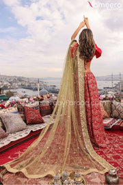 Traditional Velvet Lehenga Choli Bridal Dress Pakistani