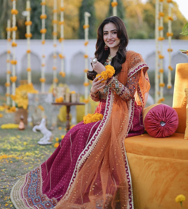 Traditional Wedding Lehenga with Choli and Dupatta Dress