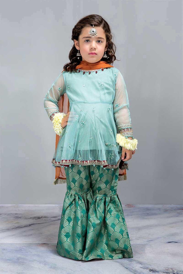 Traditional Kids Short Frock Gharara Designer Dress by Maria. B
