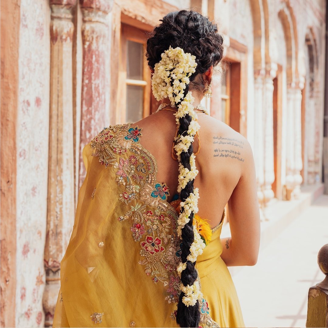 Traditional Yellow Bridal Lehenga with Open Frock