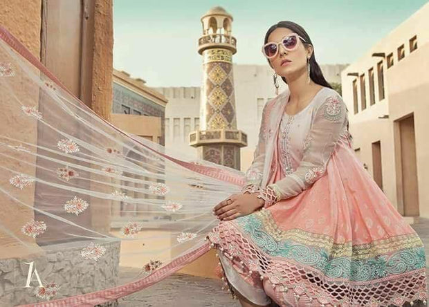 Trendy Pakistani Short Full Flair Lawn Designer Frock Nameera by Farooq