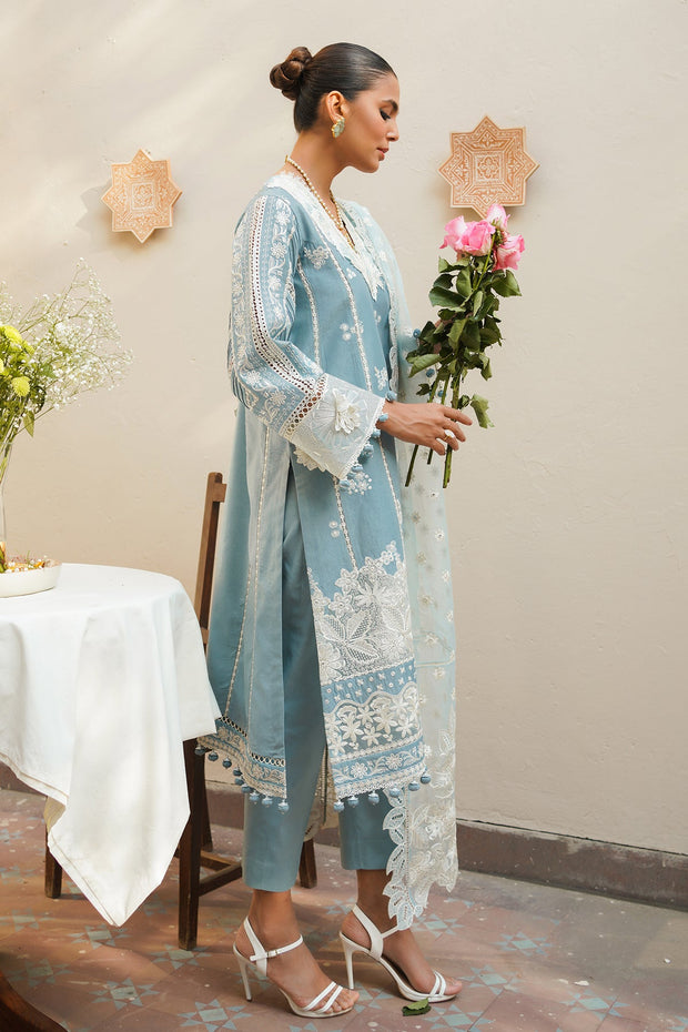 Try Sky Blue Embellished Pakistani Kameez Salwar Suit with Dupatta