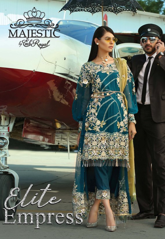 Eid Latest Dress in Turquoise Colour 2
