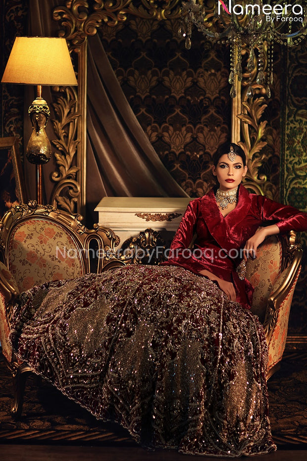 Velvet Bridal Lehenga Design