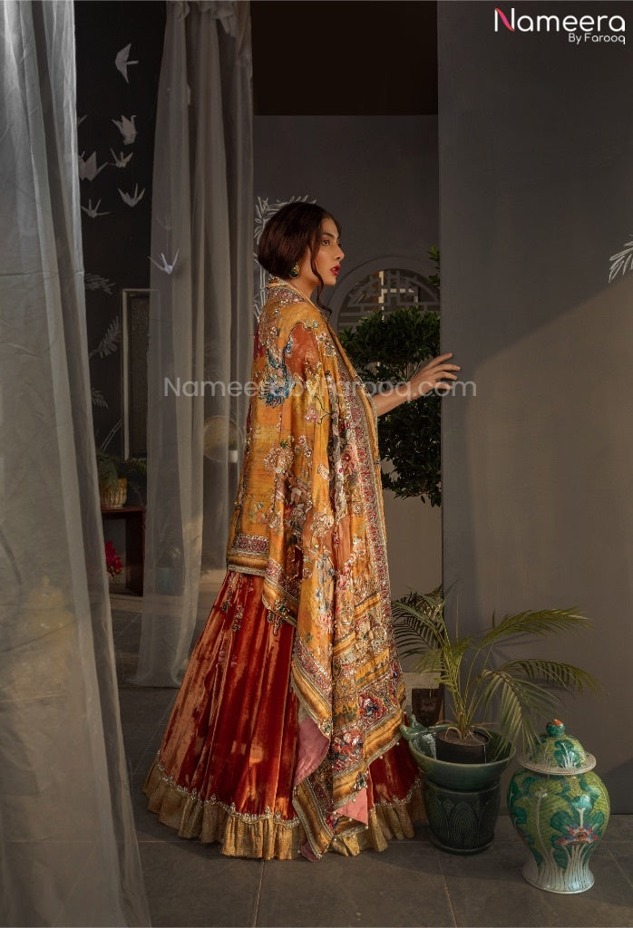 Velvet Bridal Lehnga Dress 