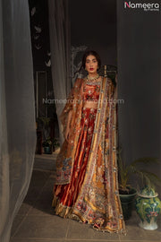 Velvet Bridal Lehnga Dress for Pakistani Wedding