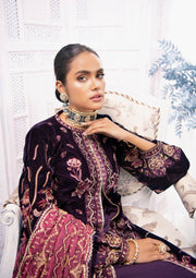 Velvet Dress Pakistani in a Shade of Indigo 2021