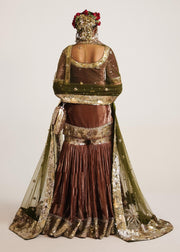 Velvet Gharara Kameez and Dupatta Wedding Dress