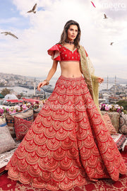 Velvet Lehenga Choli Bridal Dress Pakistani