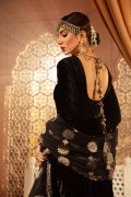 Velvet Pishwas Dress Pakistani in Black Color 2022
