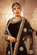 Velvet Pishwas Dress Pakistani in Black Color Online