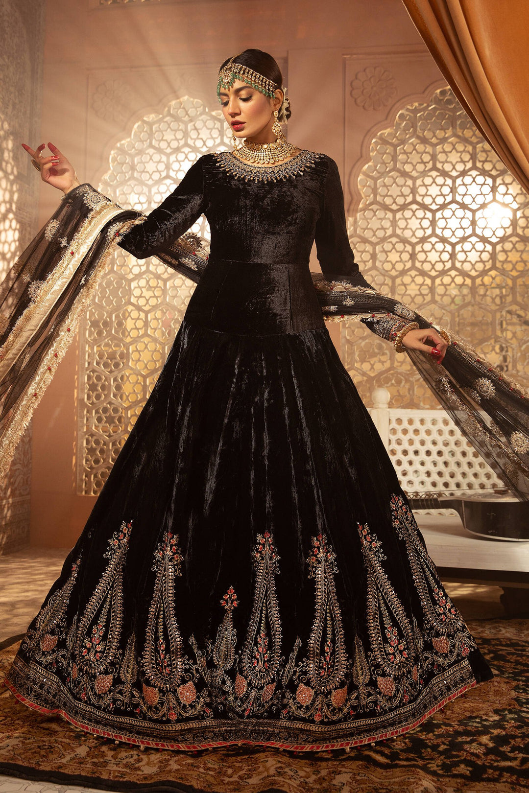 Velvet gowns dresses pakistani images outlet